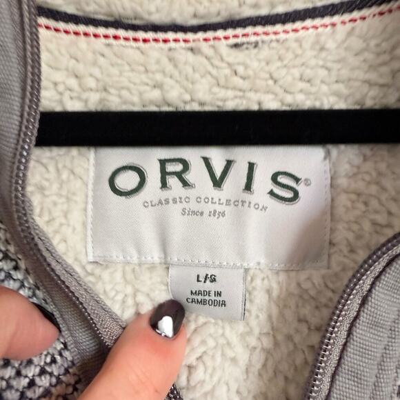 Orvis Sz Lg Sherpa Lined 1/4 Zip‎ Outdoor Cabincore Fishing Warm - Picture 3 of 12